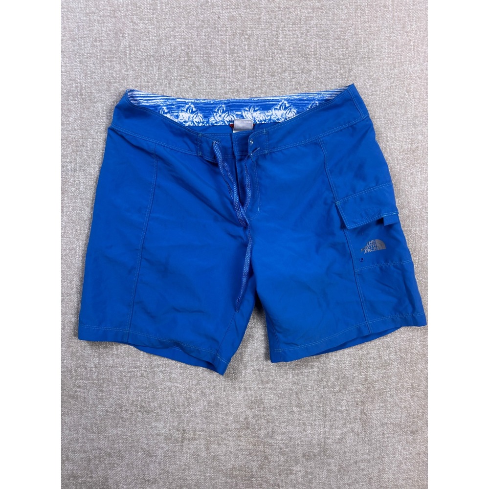 The North Face Womens Blue Board Shorts Size 6 Cargo Pocket Swim Trunks
